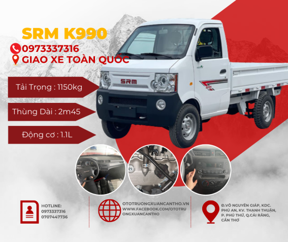 Xe tải SRM K990 Thùng Lửng 1150kg