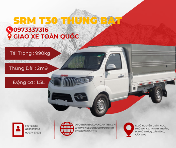 XE TẢI SRM T30 THÙNG MUI BẠT