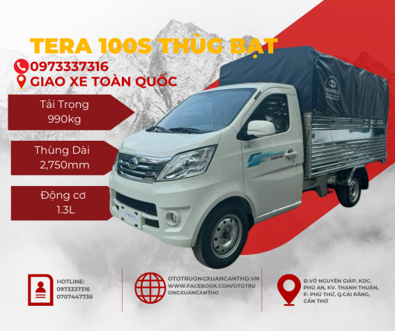 XE TERA 100S THÙNG MUI BẠT