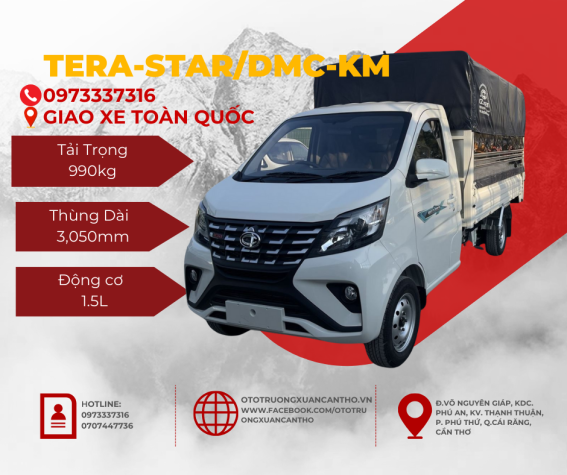 Xe tải Tera Star thùng bạt 990kg