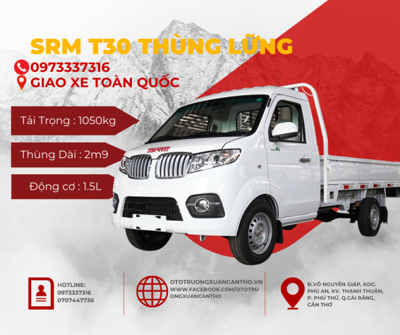 Xe Tải SRM T30 Thùng Lửng 1050 KG